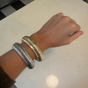 Silver and Gold Bangle Set